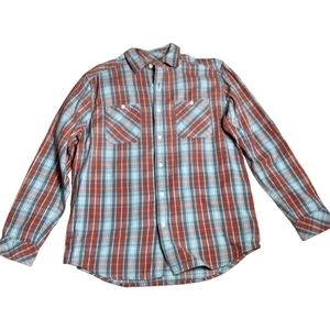 Ruff Hewn Soft Cotton Flannel Plaid Shirt Size Medium